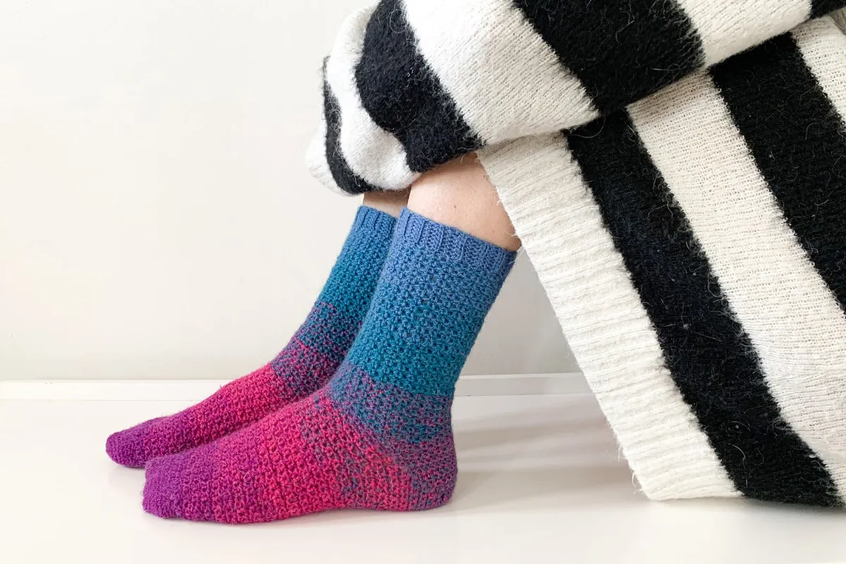 toe up crochet socks pattern