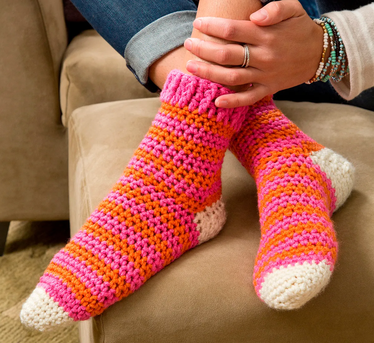 yarnspirations free crochet socks pattern