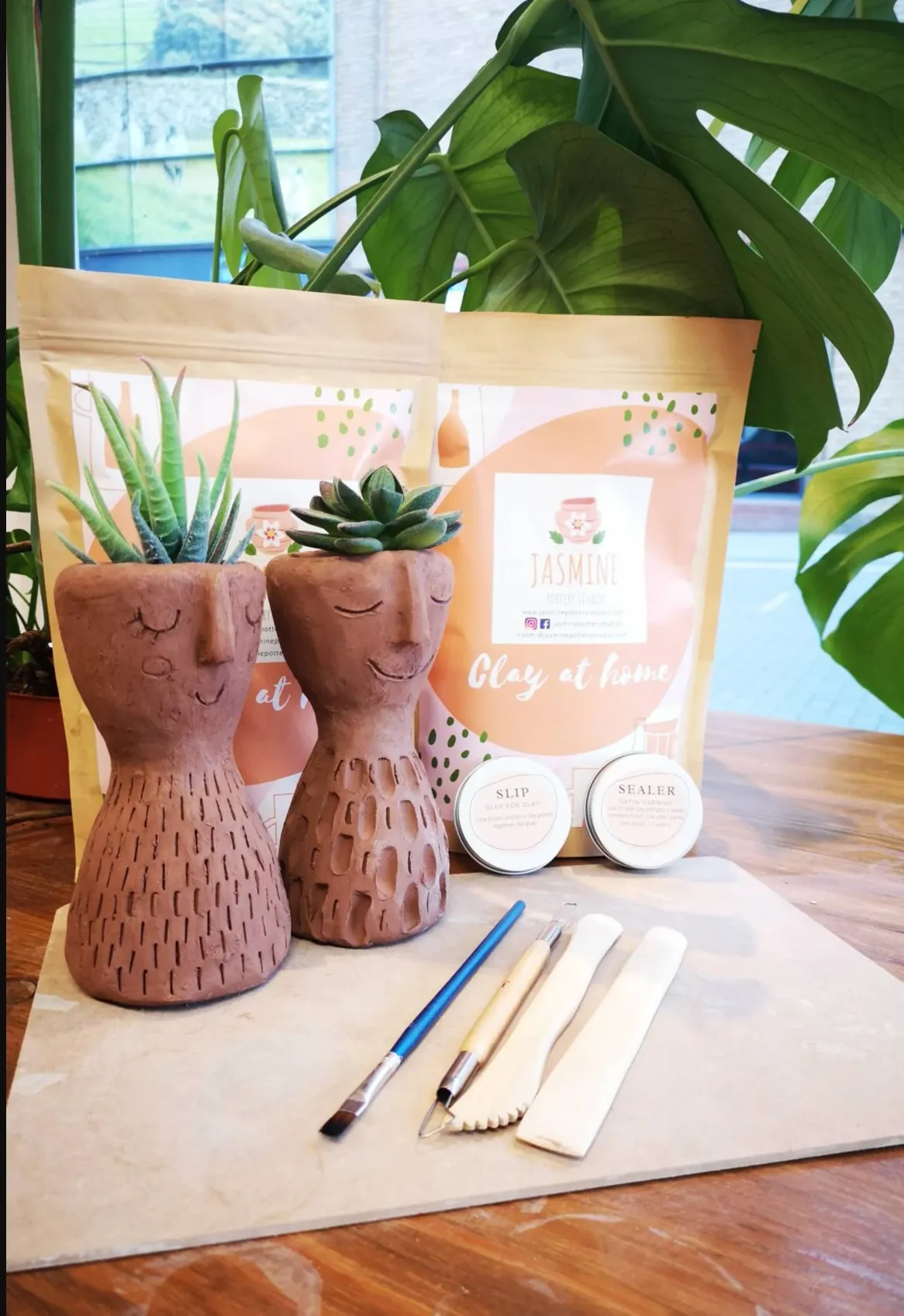 DIY vases clay at home pottery starter kit