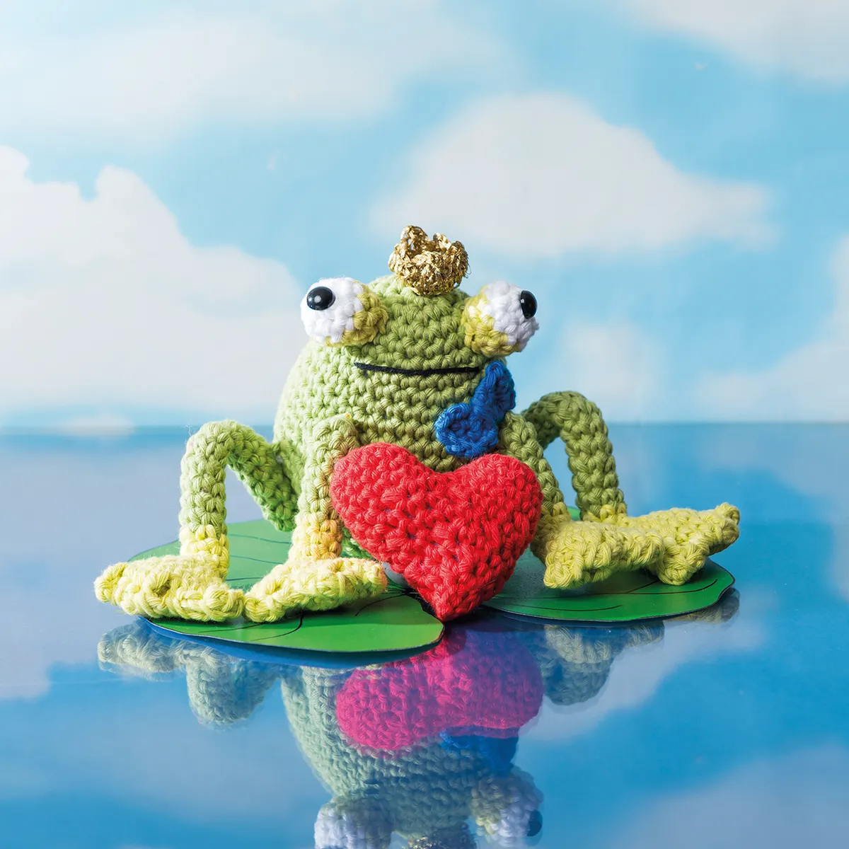 Free crochet frog pattern - square
