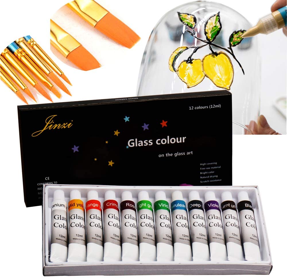 Glass painting kits – 7. Glass painting supplies, Jinzi Stain Glass Paint