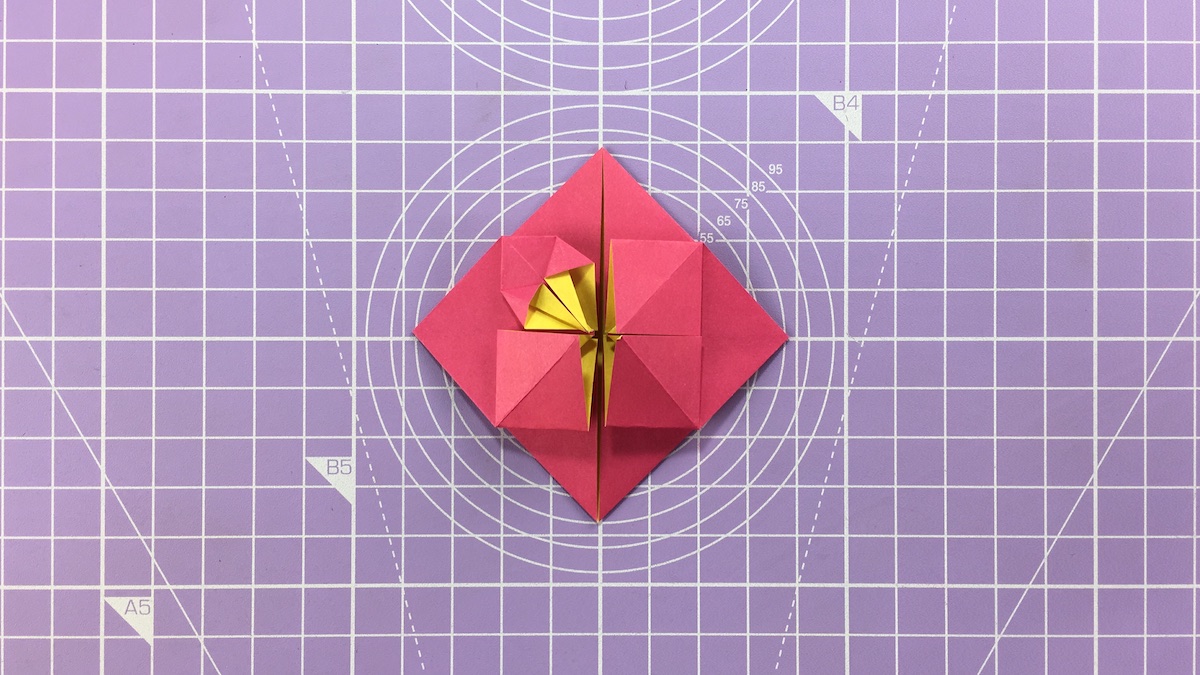 How to make an blossom origami heart – step 12