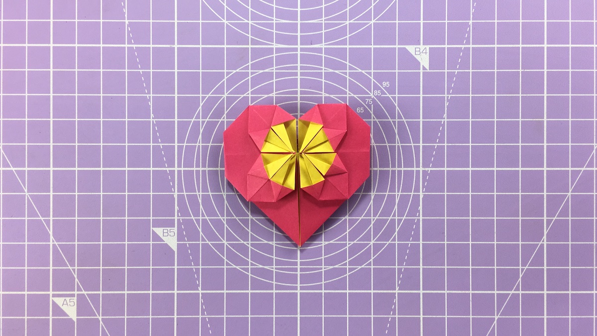 How to make an blossom origami heart – step 16, front