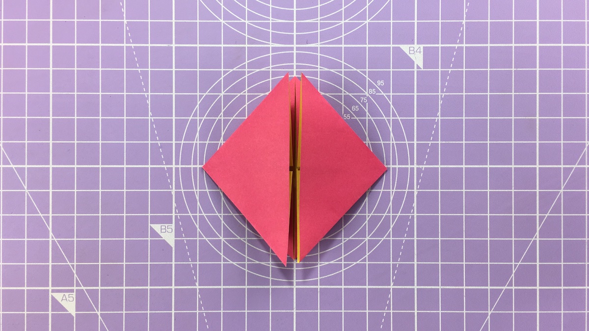 How to make an blossom origami heart – step 6c