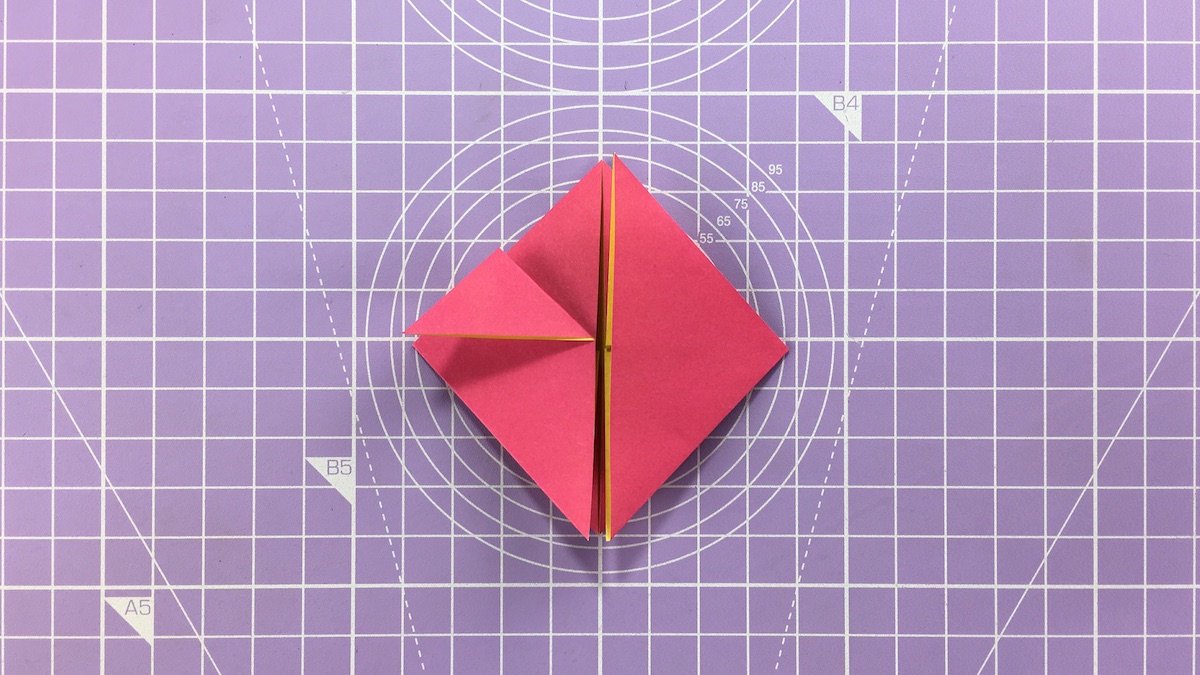How to make an blossom origami heart – step 7
