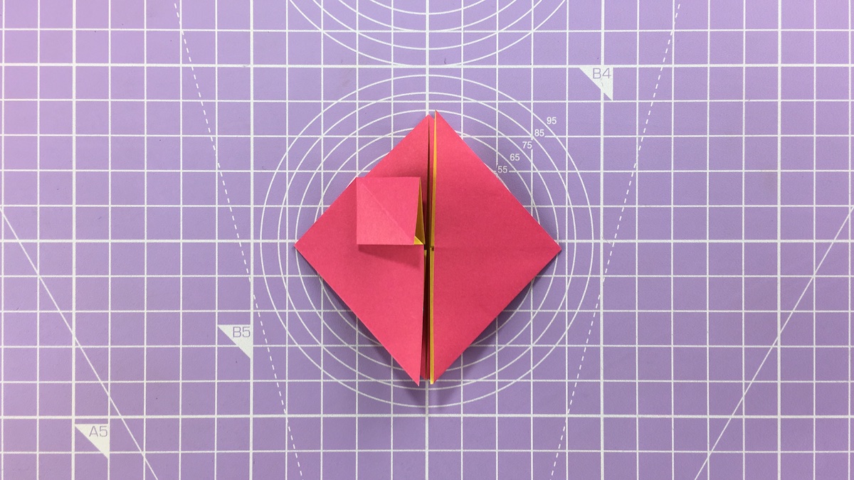 How to make an blossom origami heart – step 8b