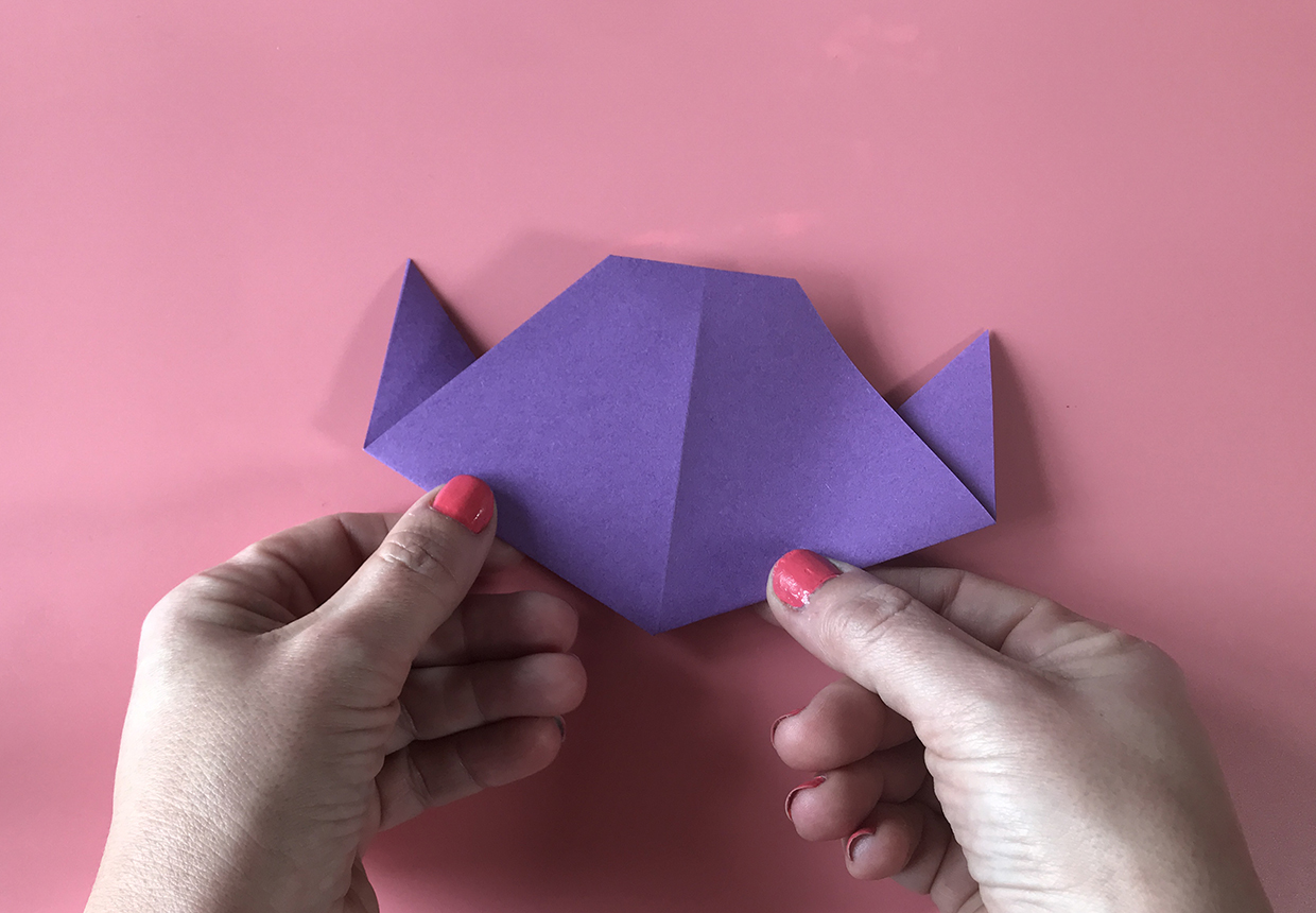 How to make an origami cat step 12