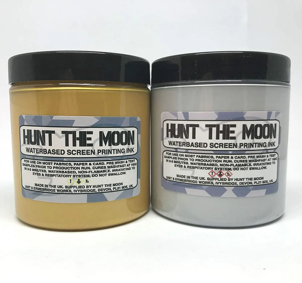 Best screen printing ink – Hunt the Moon gold and silver metallic ink