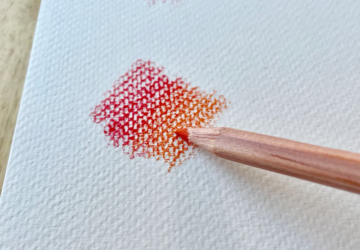 Best watercolor pencils – blending using two dry pencils