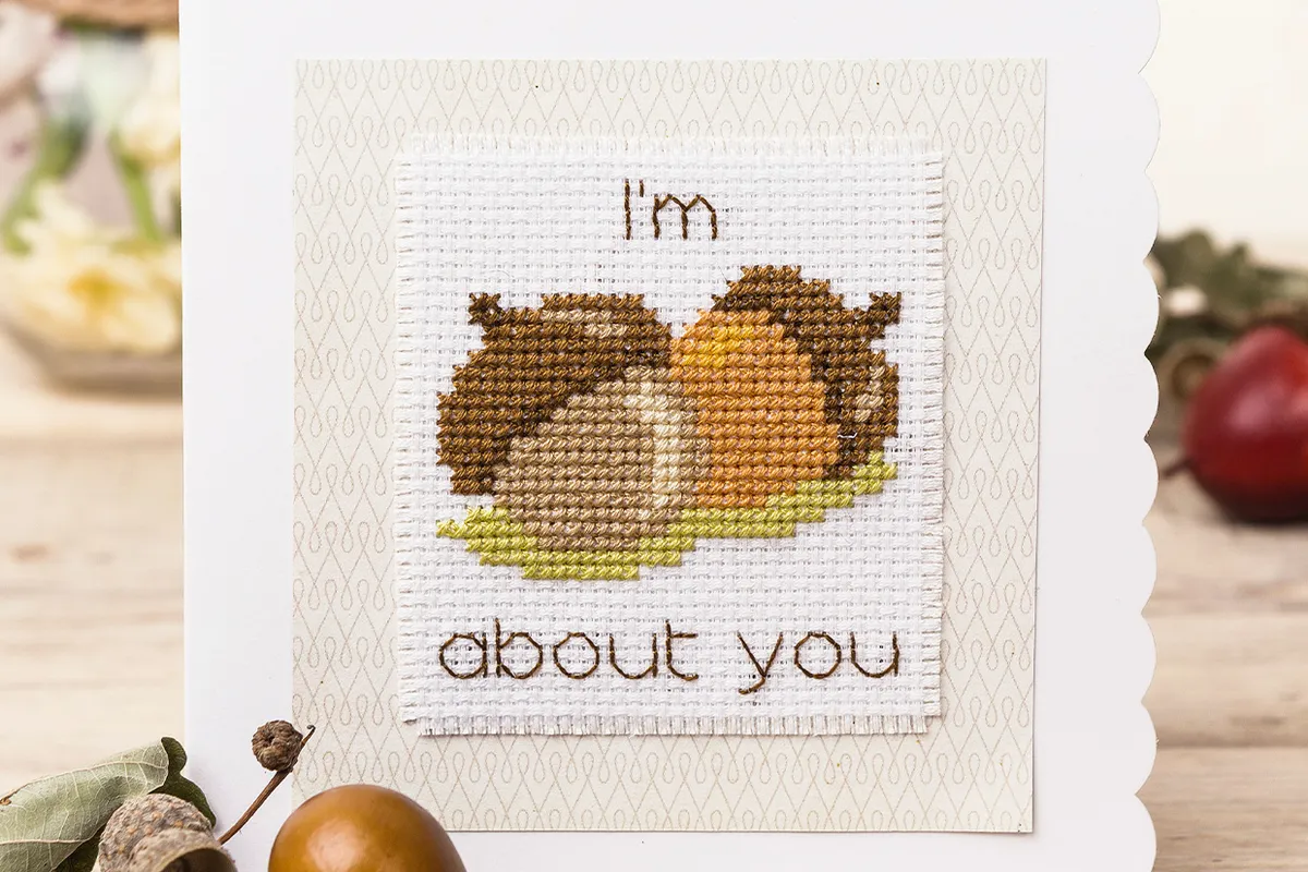 homemade valentine cards - with cute cross stitch