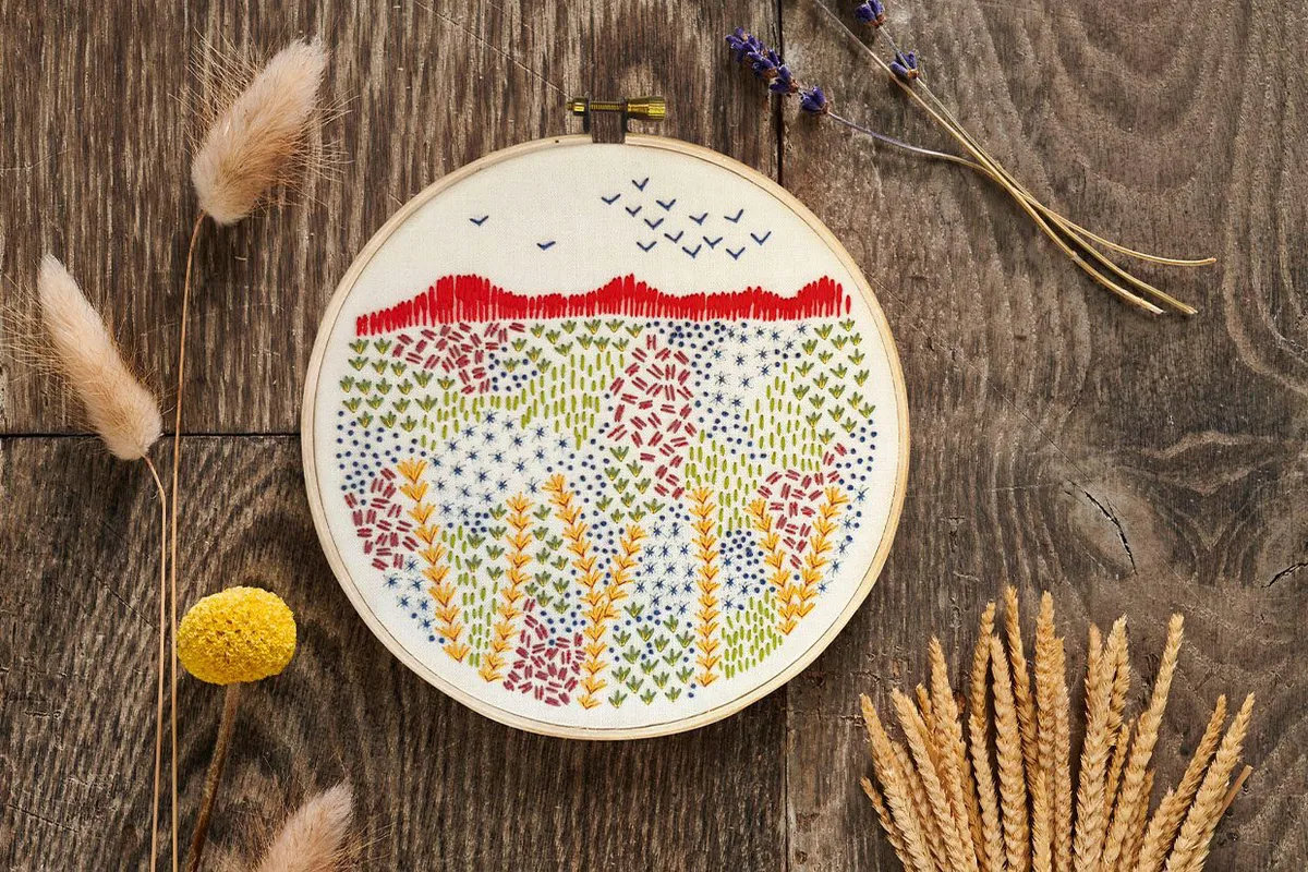 Wildflower embroidery pattern