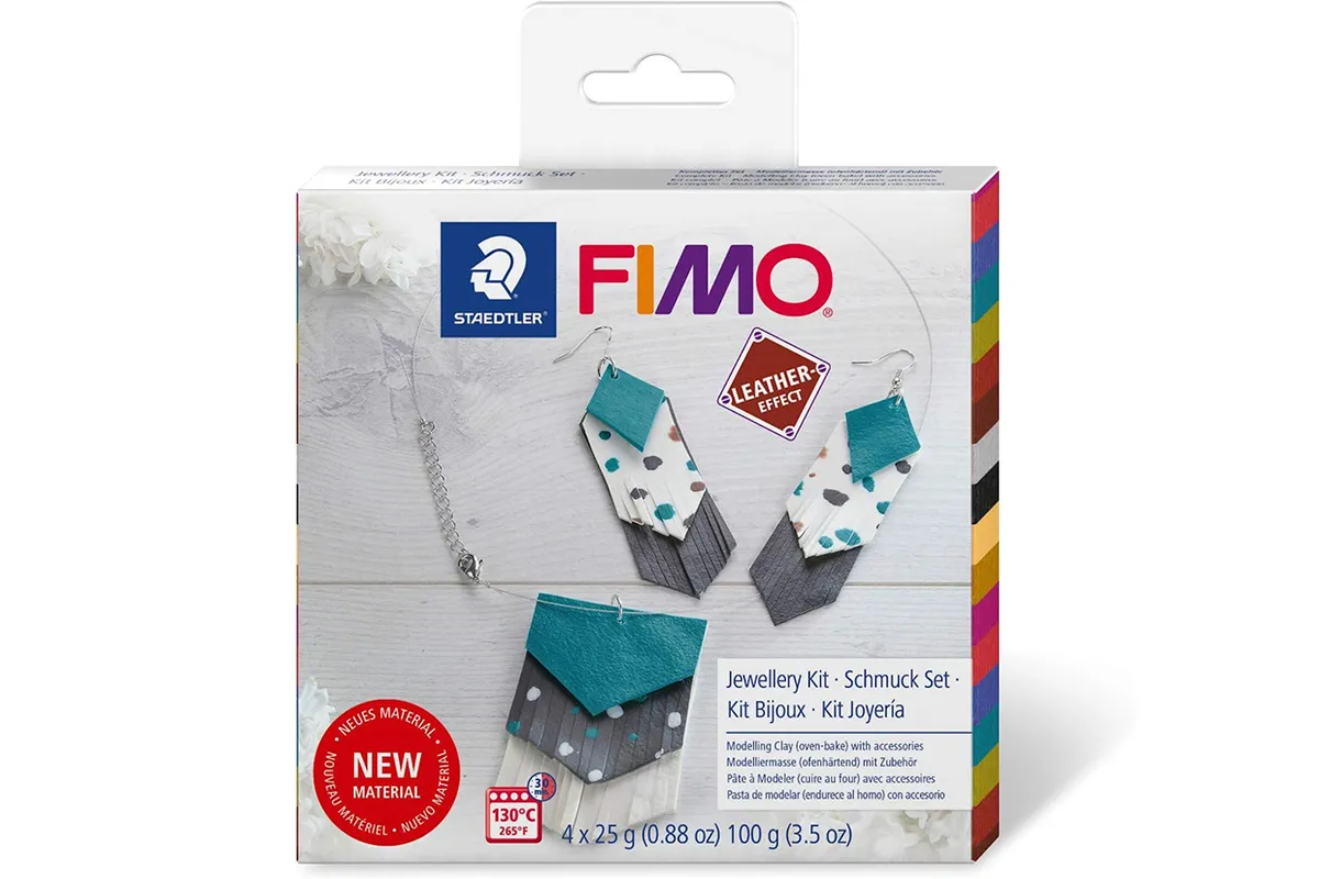 Fimo leather effect jewellery set