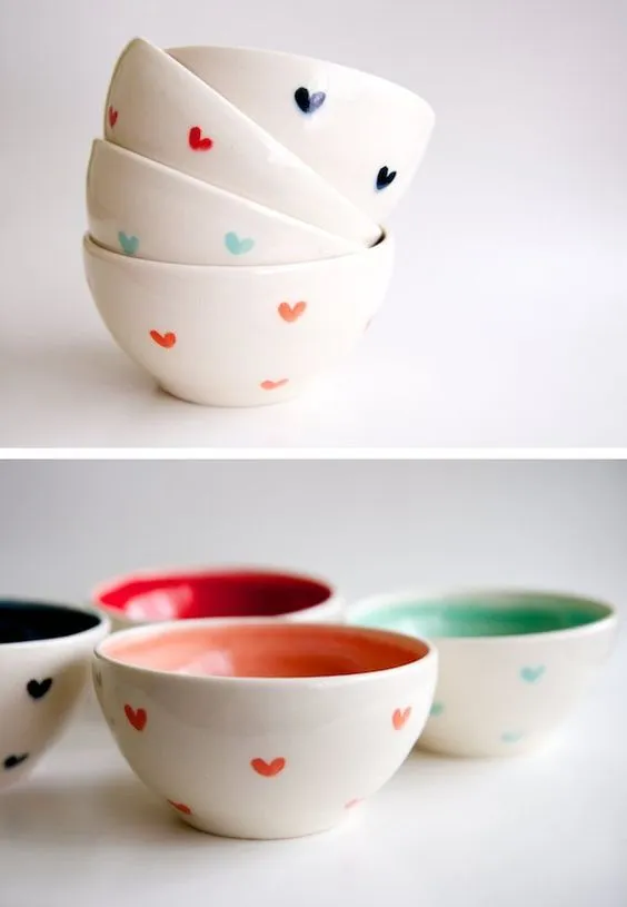 Heart pottery painting ideas