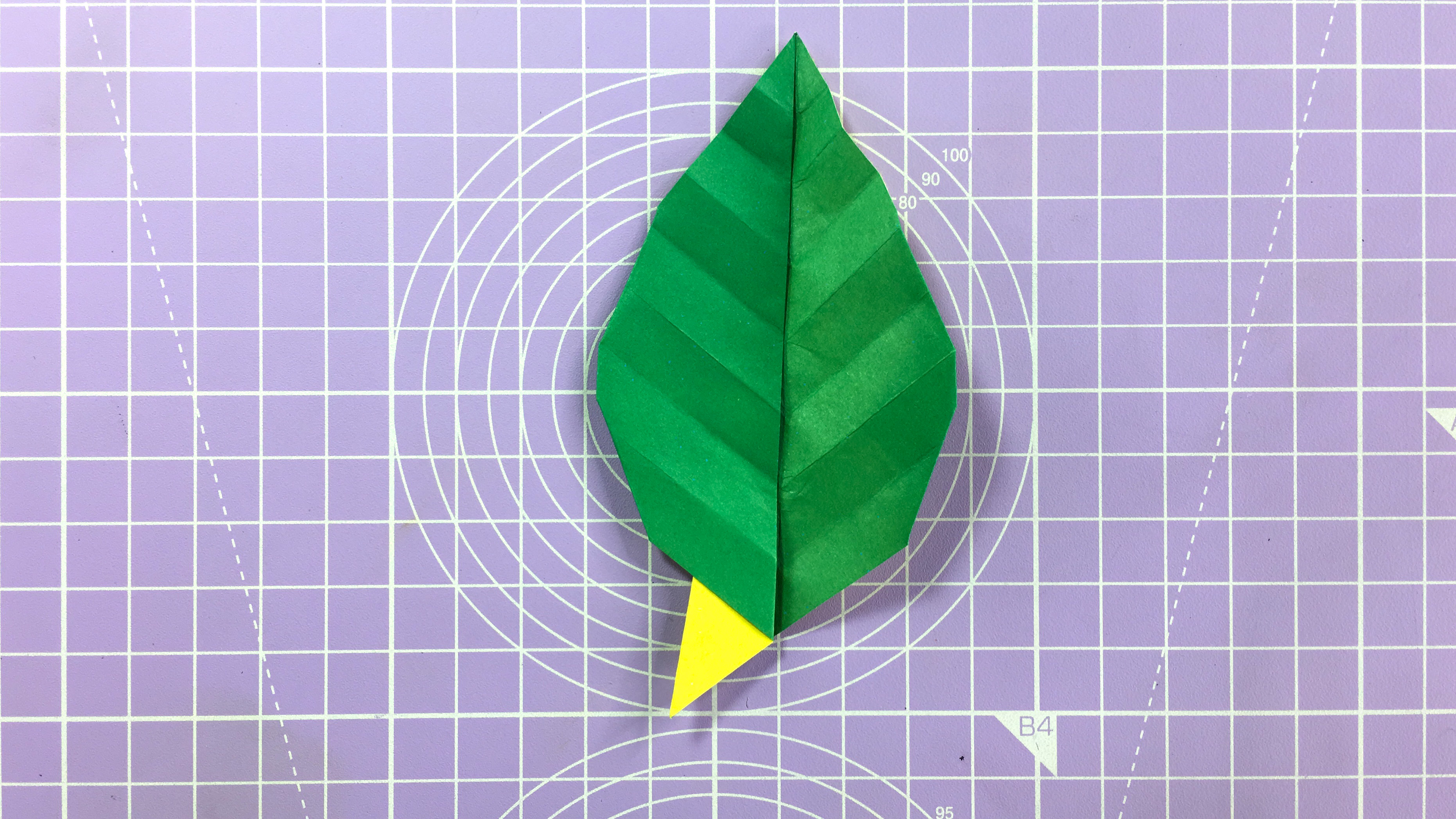 How to make an easy origami leaf - step 15
