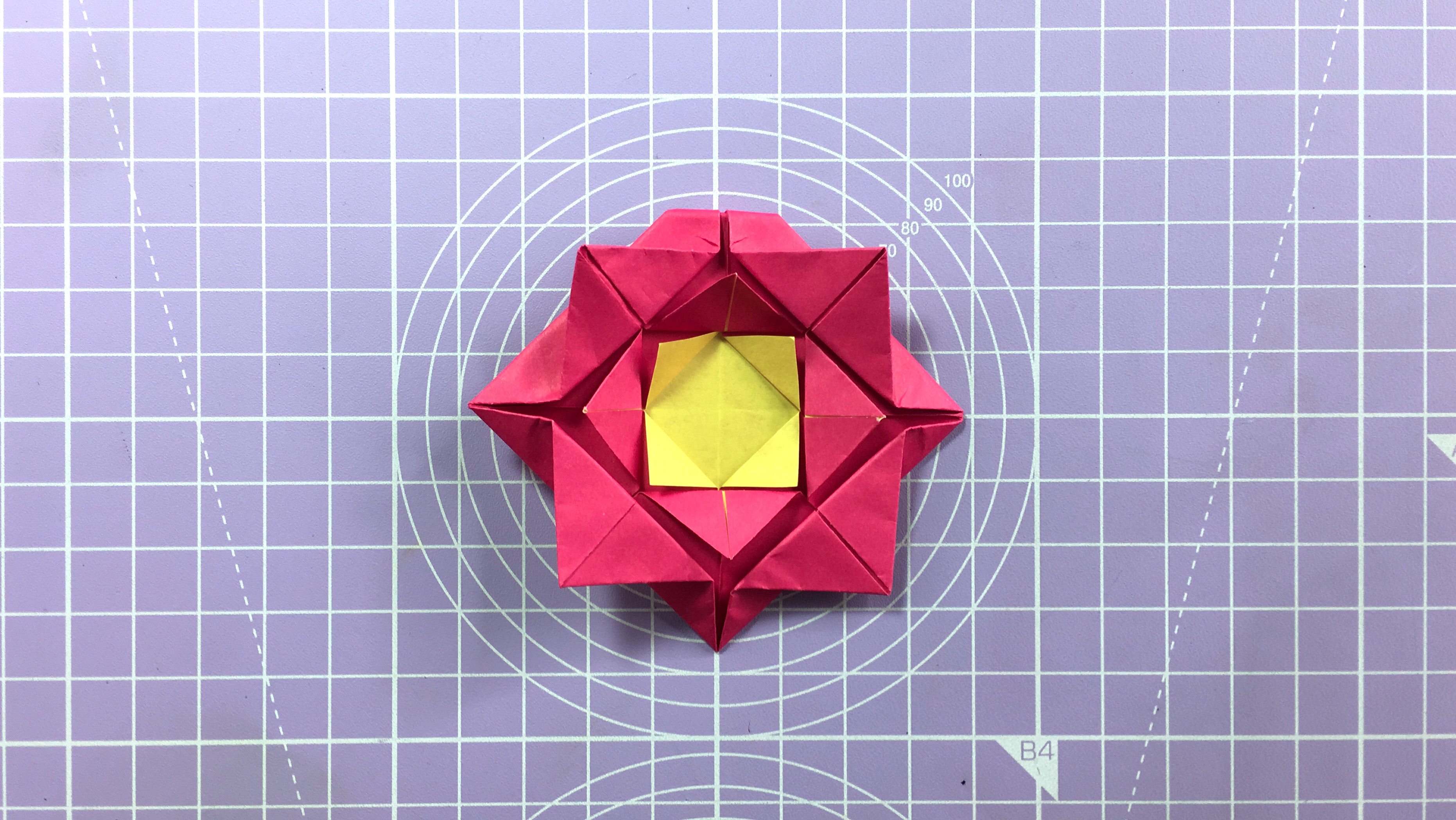 How to make an easy origami rose - step 11