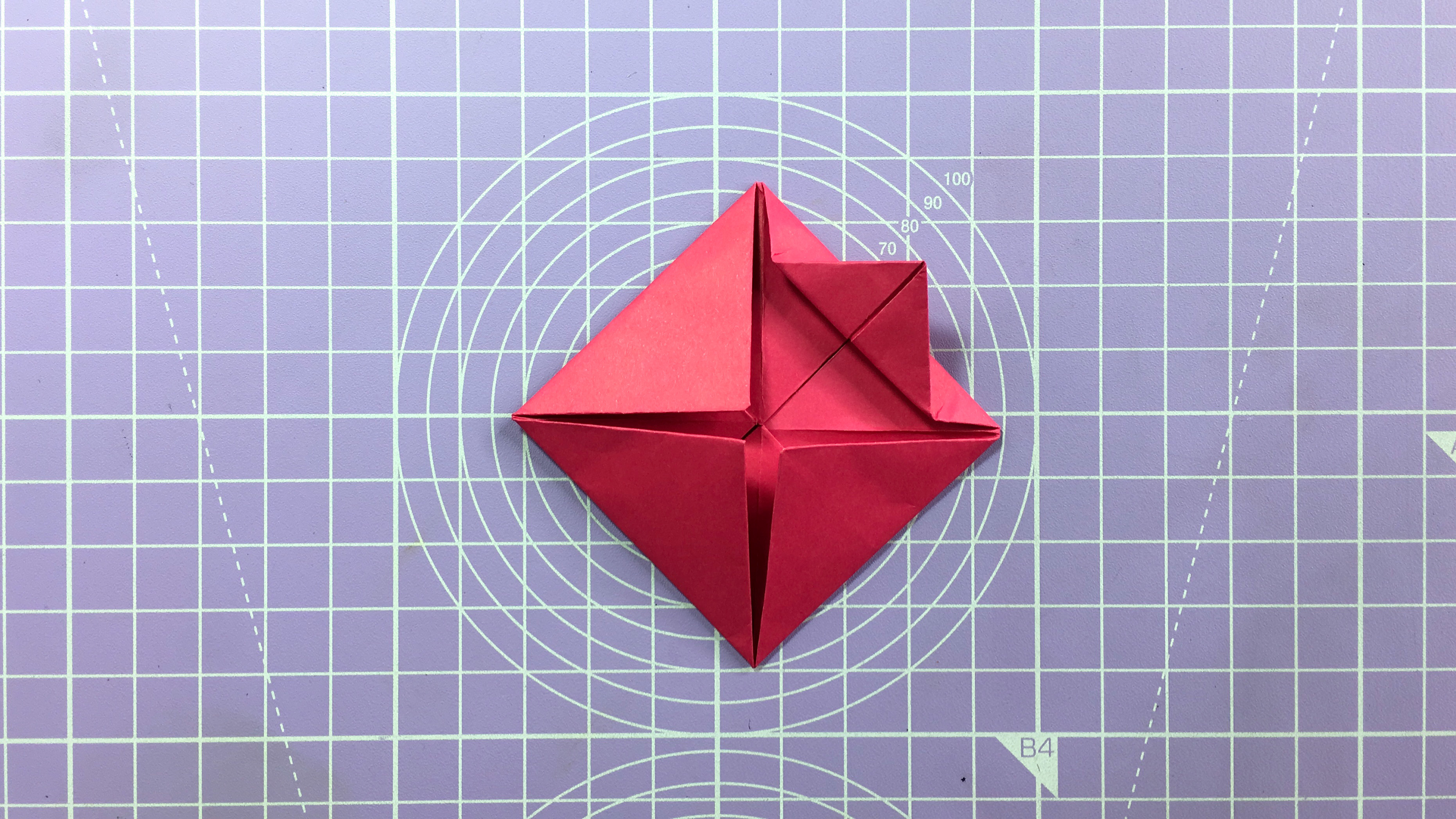 How to make an easy origami rose – step 5