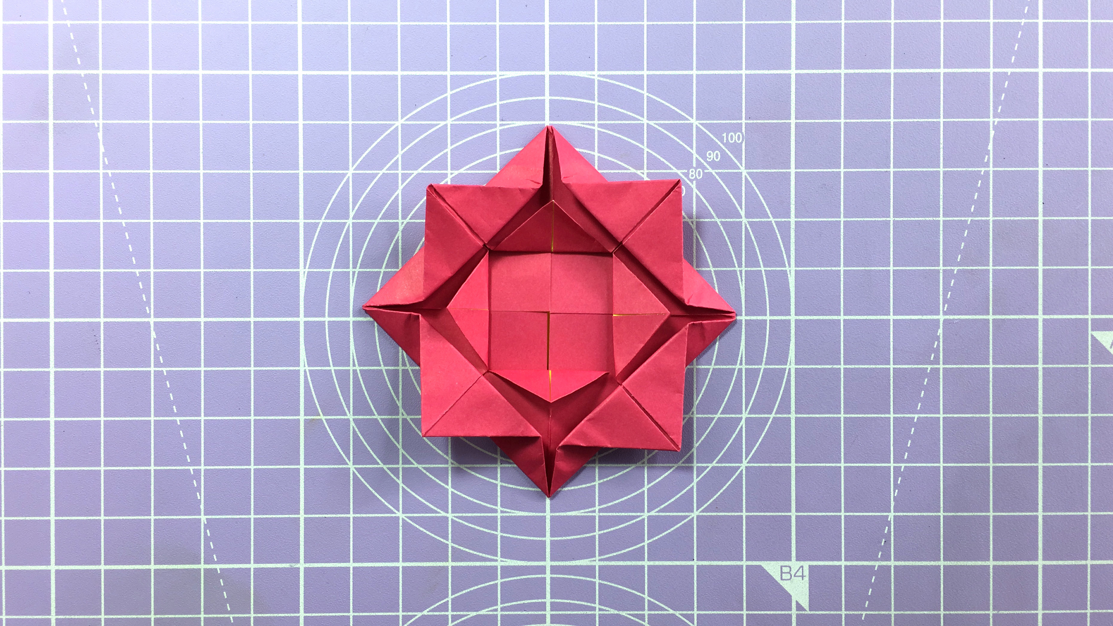 How to make an easy origami rose – step 8