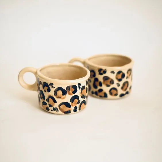 Leopard print pottery painting ideas