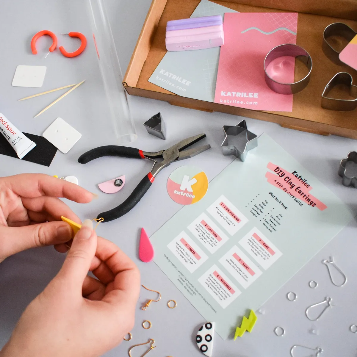 Beginners DIY Clay Earrings Kit/ Sun Sprinkles COLORFUL Version