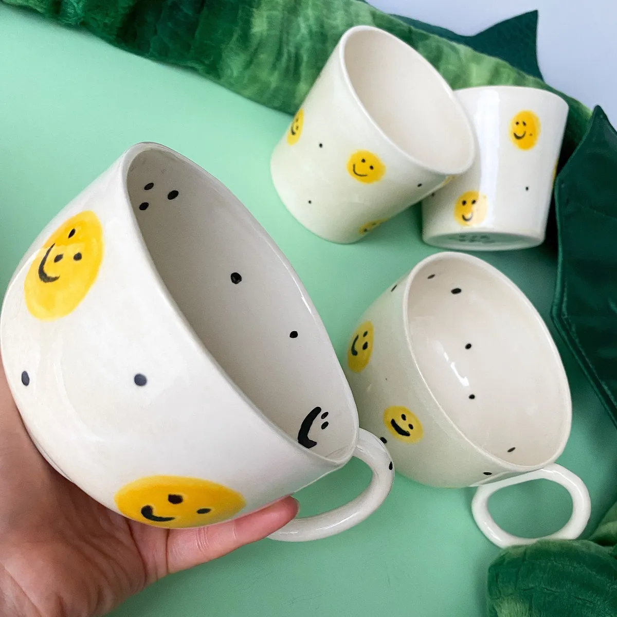 Smiley face pottery painting ideas