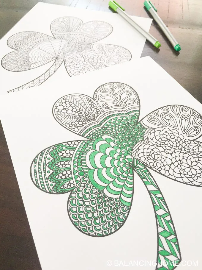 St Patrick's Day crafts colouring in pages
