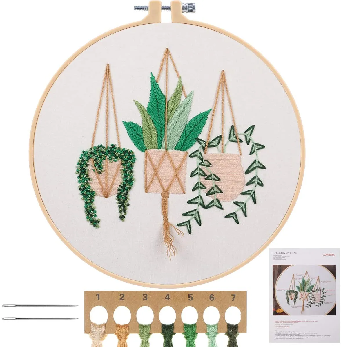 Easy Embroidery Kit Beginner Modern Floral Plant Hand -   Modern  embroidery kit, Embroidery kits, Beginner embroidery kit