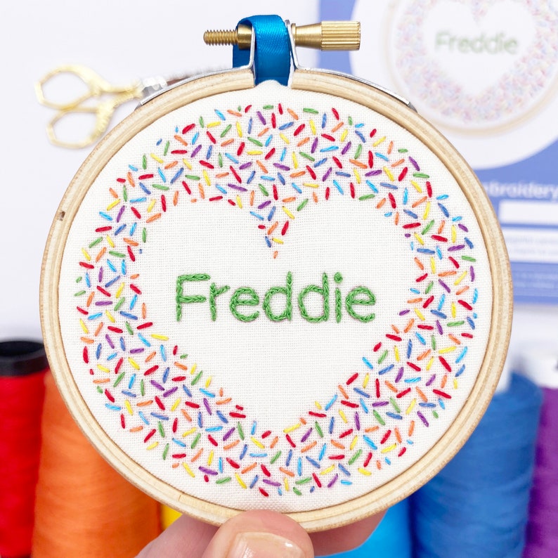 embroidery letters sprinkle hoop