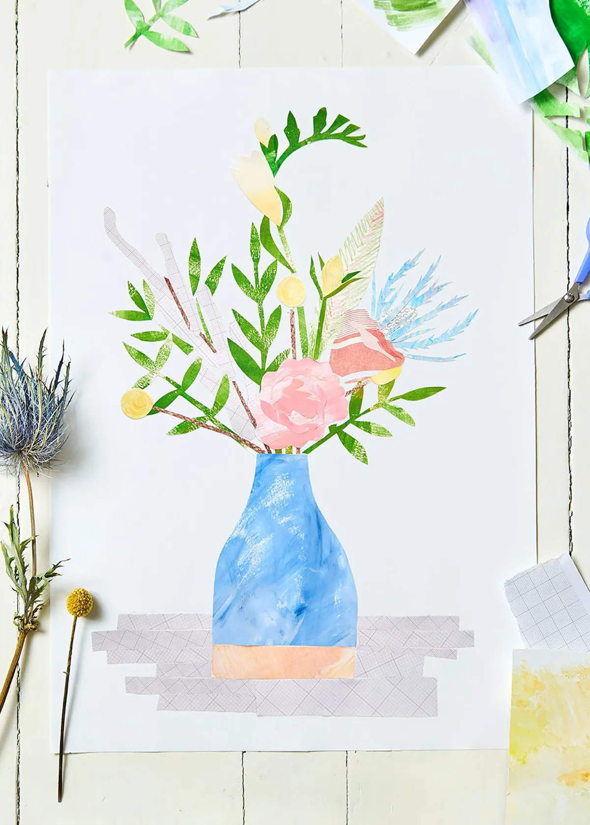 Flowers in a vase collage