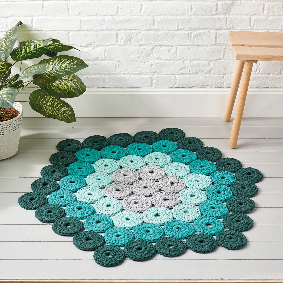 free crochet rug pattern square