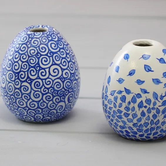 pottery painting ideas blue designs