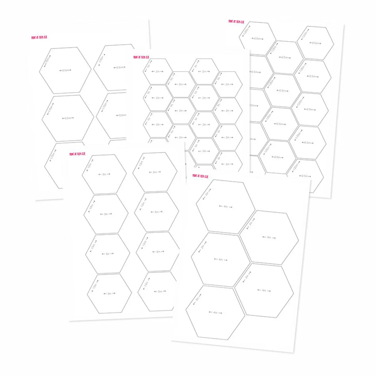 Hexagon Quilting Template - Free Printable
