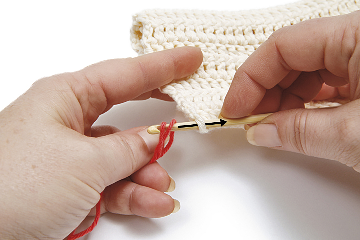 How to add a crochet fringe step 02b