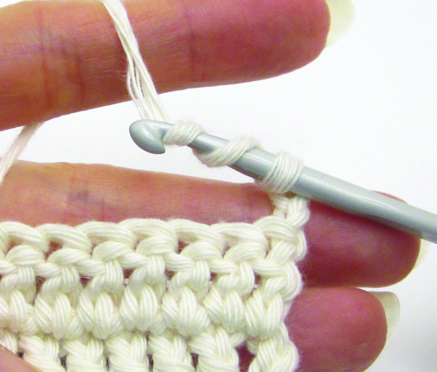 how to crochet half stitches - step 02