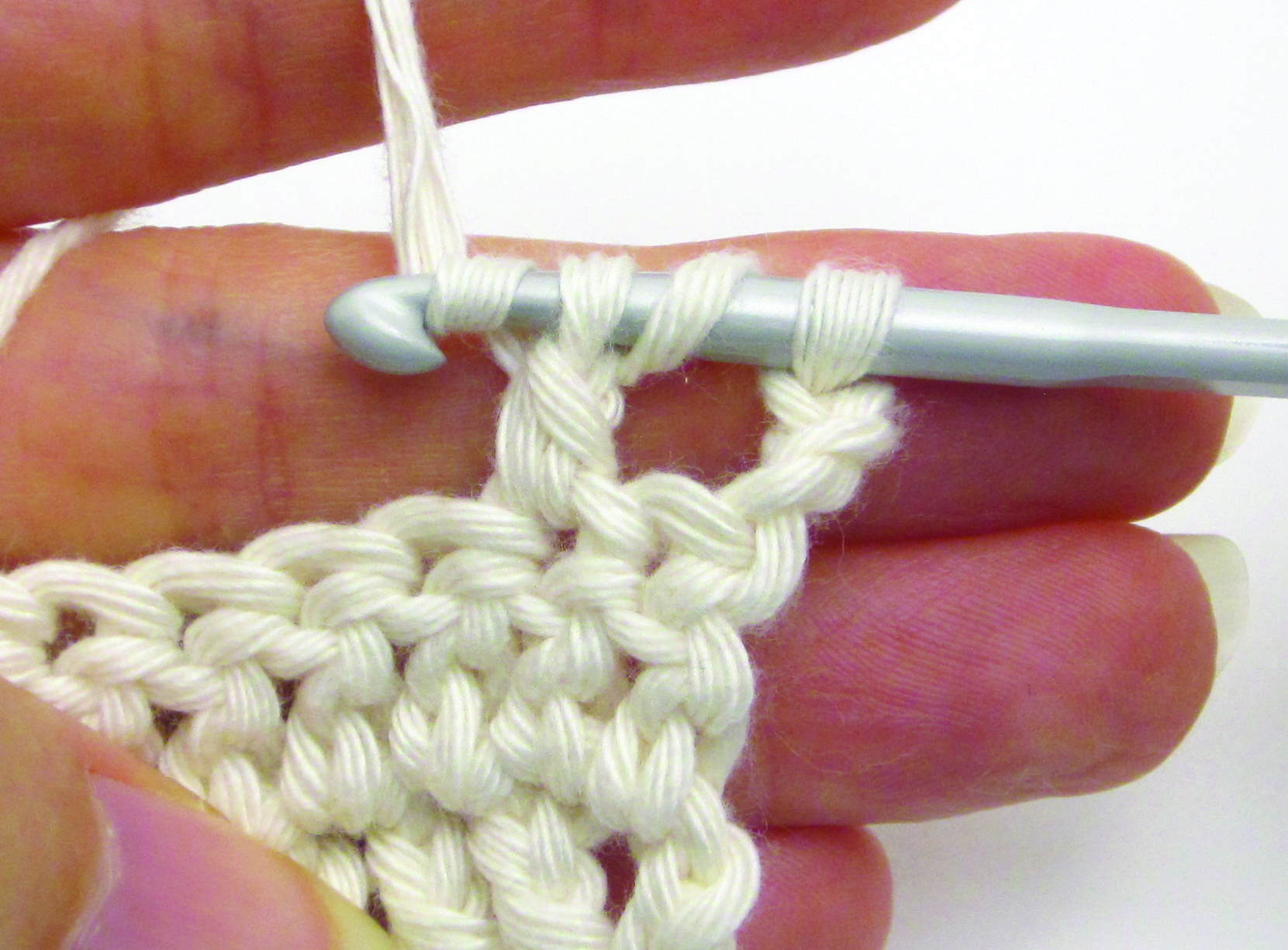 how to crochet half stitches – step 06
