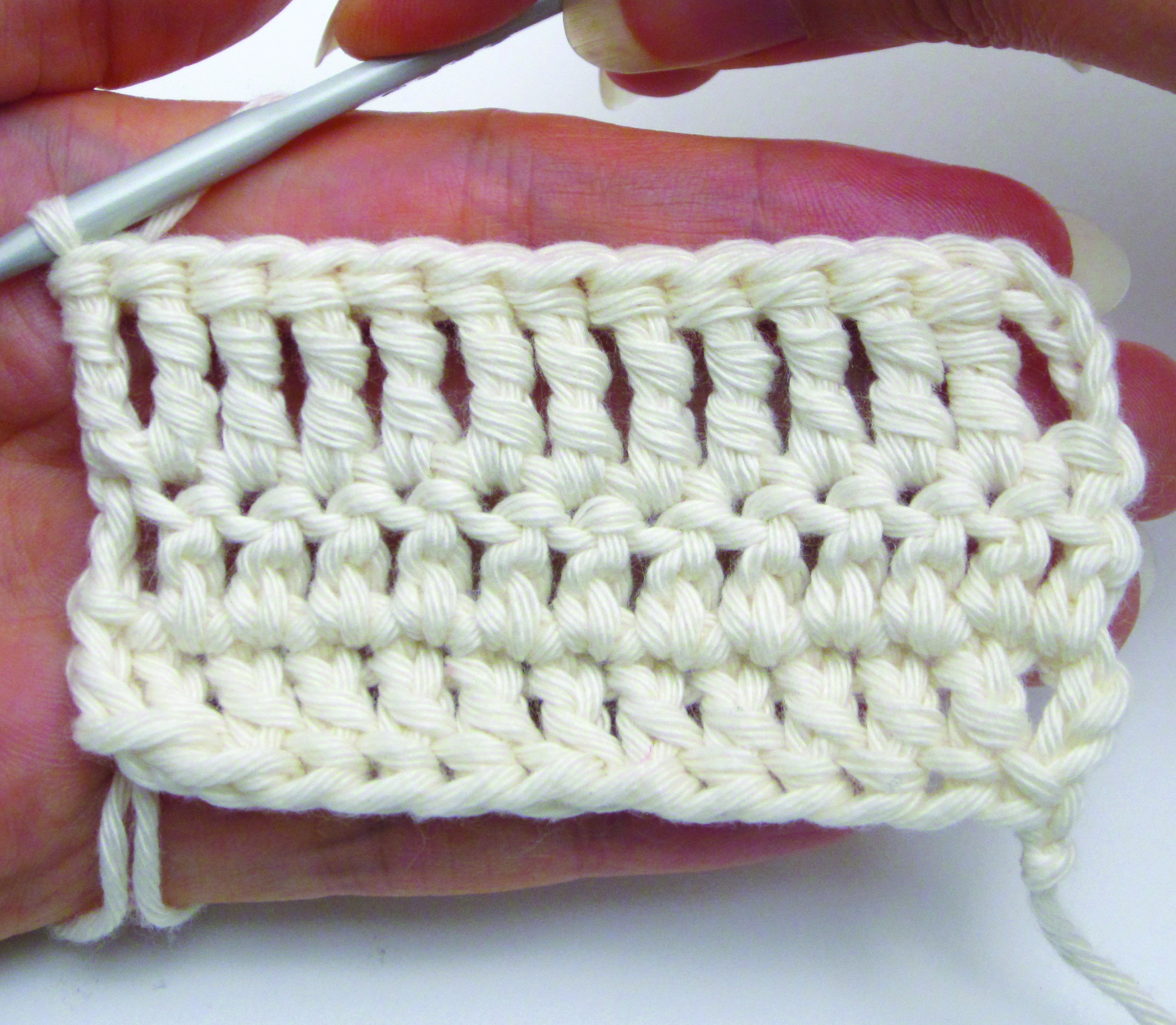how to crochet half stitches - step 09