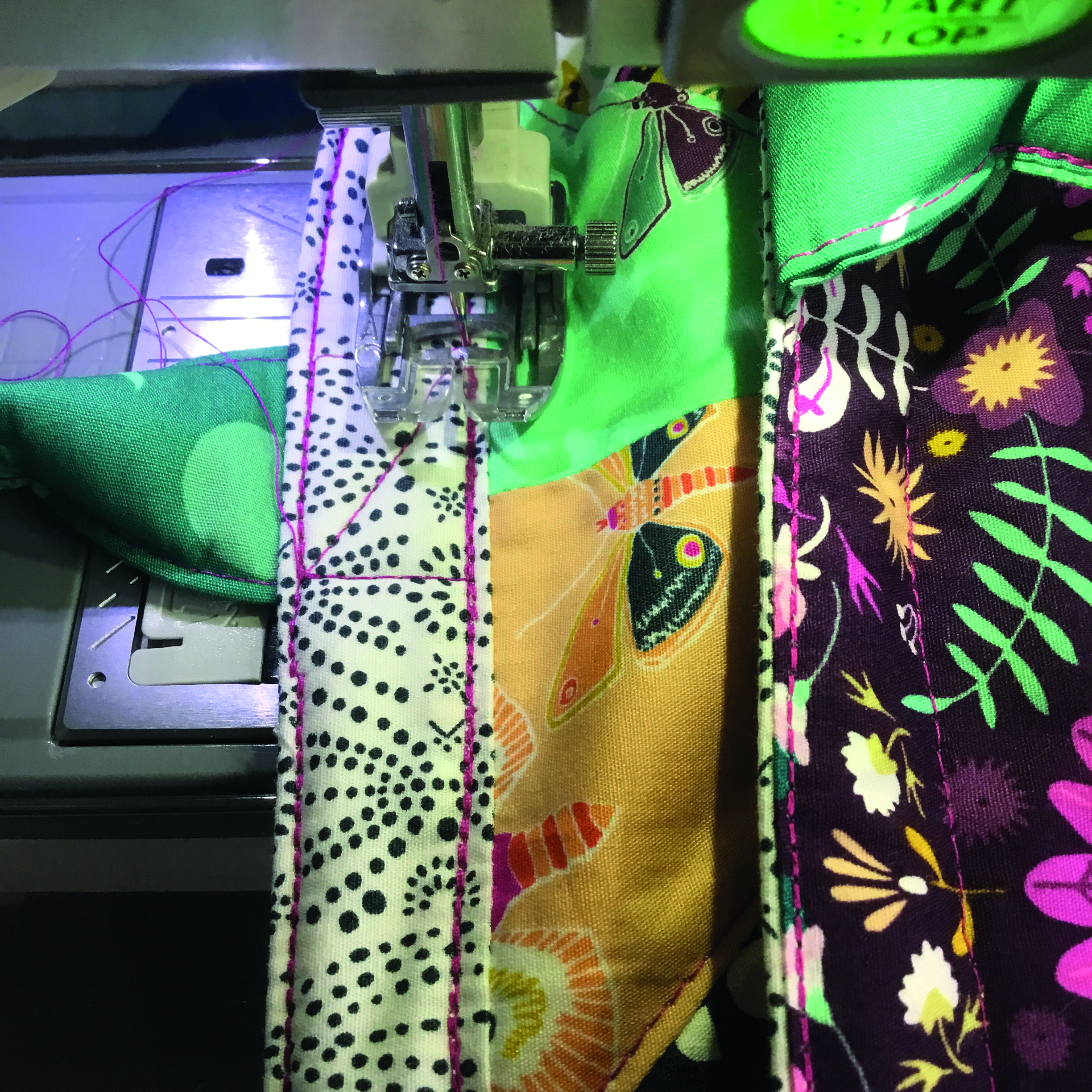 how to make a patchwork bag - sewing machine sewing fabrics