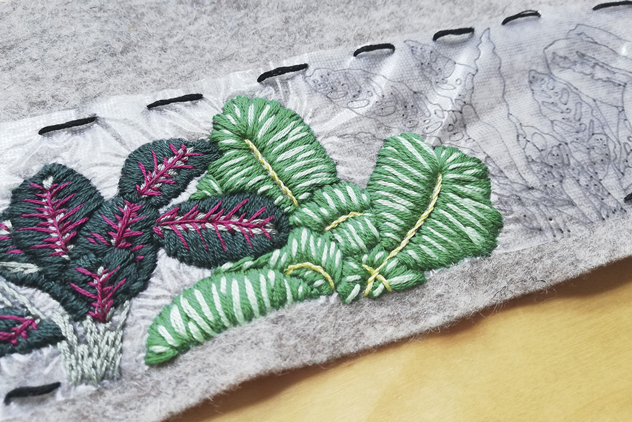 plant embroidery step 3