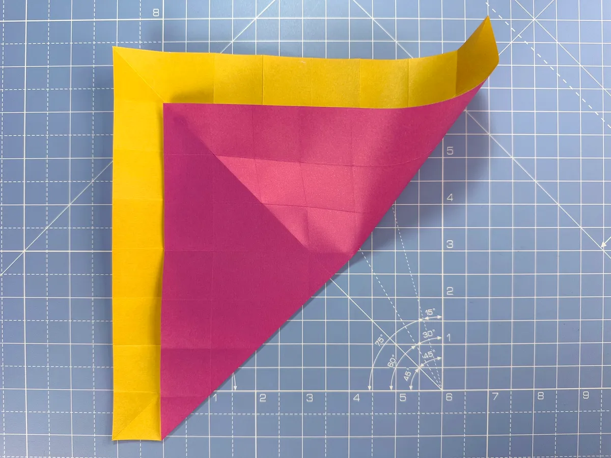 How to make an origami rose, step 11a
