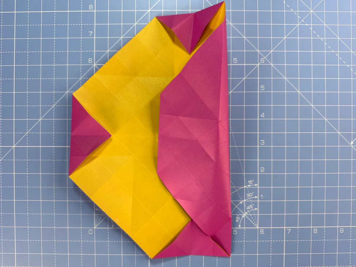 How to make an origami rose, step 18a