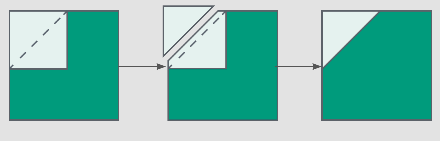 Mountain quilt corner square triangle diagram