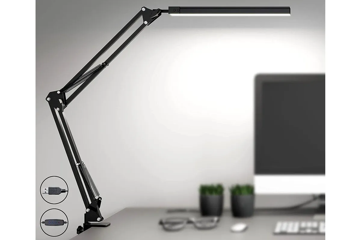 Skyleo LED Desk Lamp with Clamp on a desk