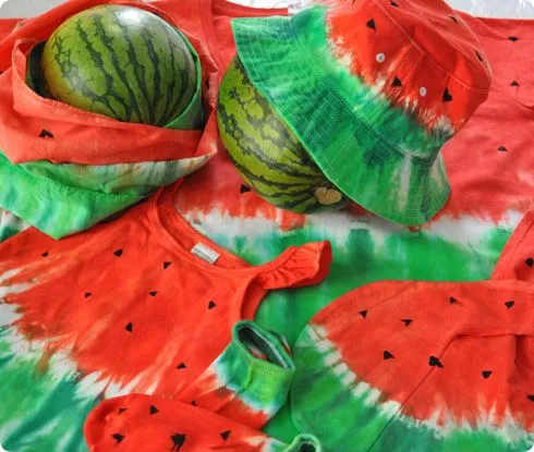 Watermelon tie dye pattern