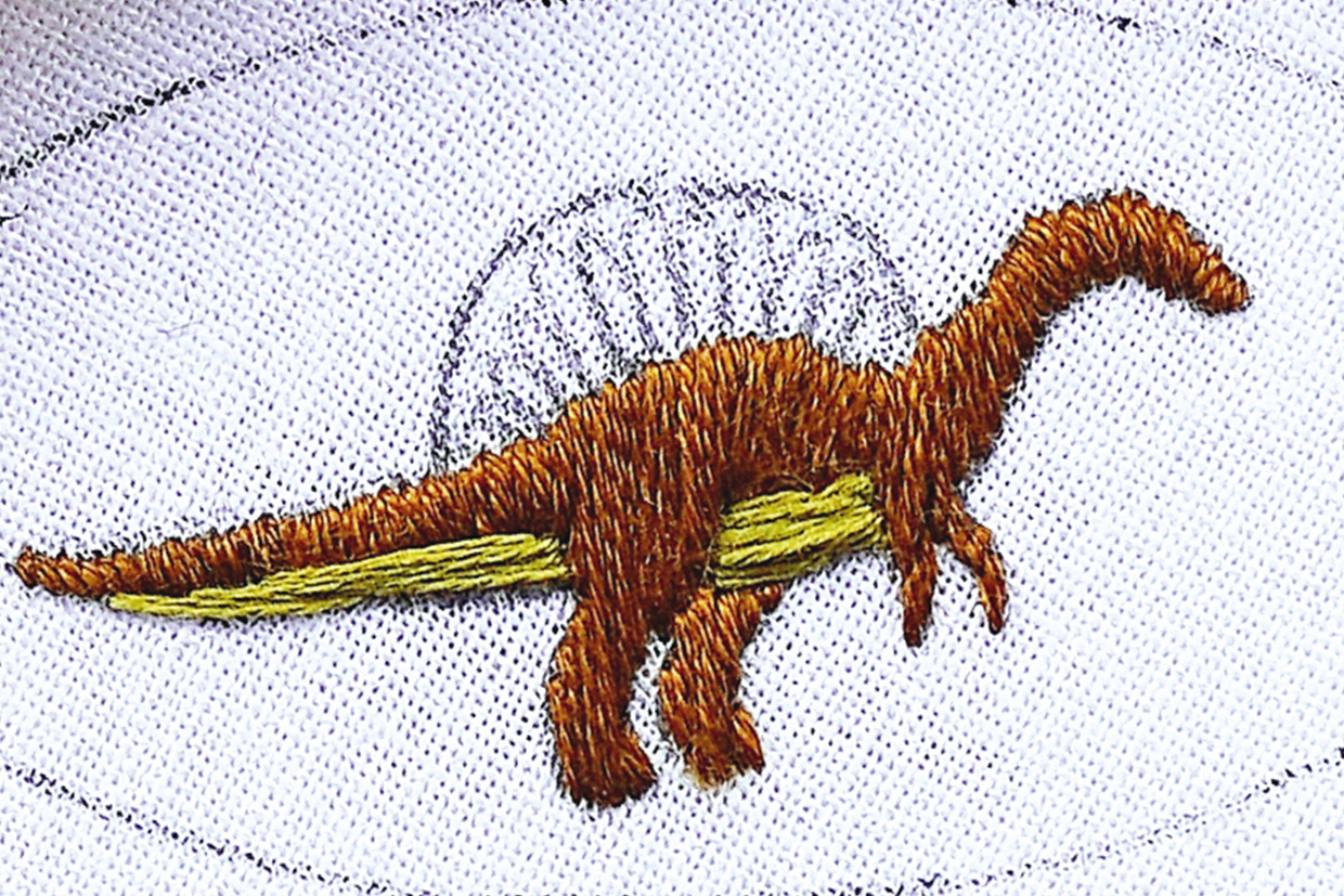 dinosaur embroidery step 1