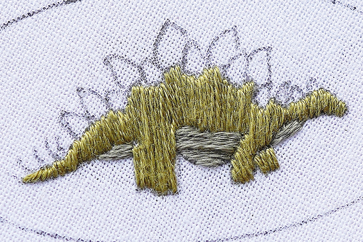 dinosaur embroidery step 3