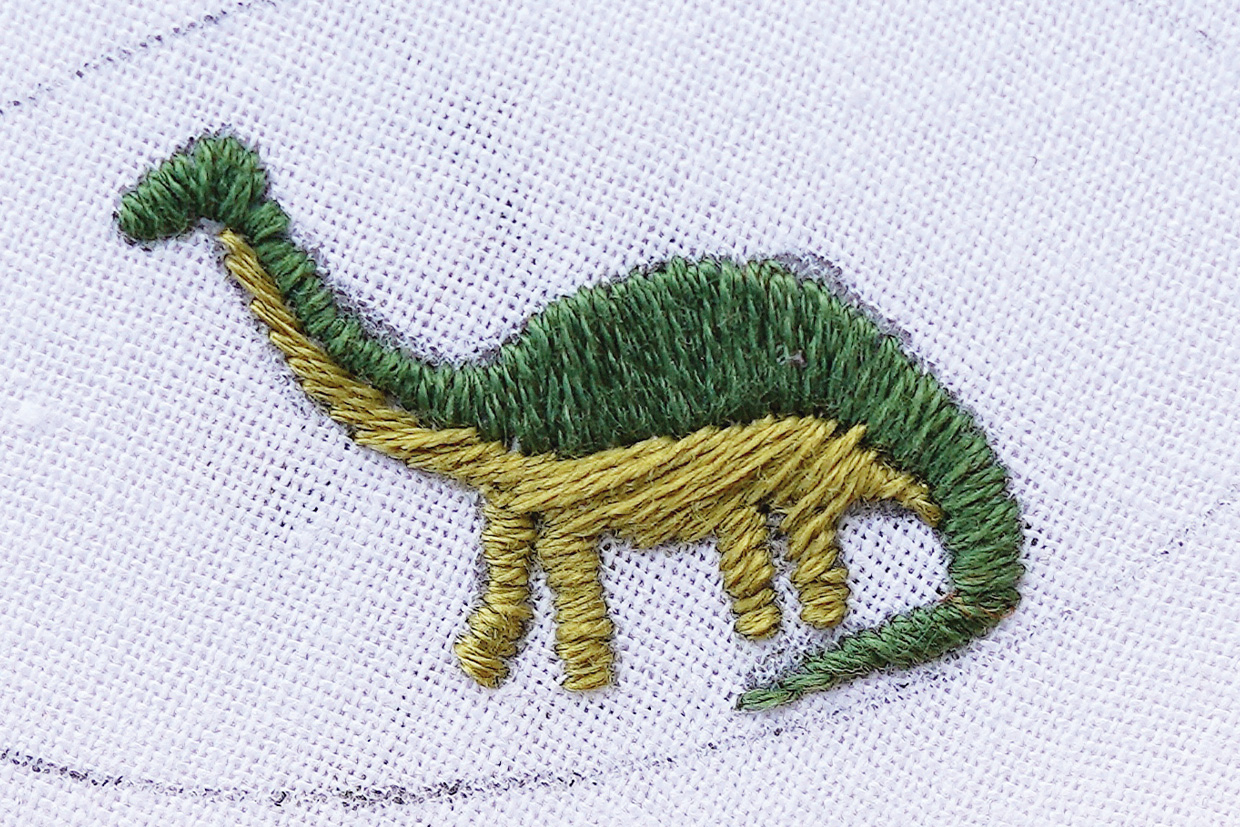 dinosaur embroidery step 5