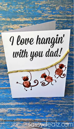 father's day card ideas - monkey