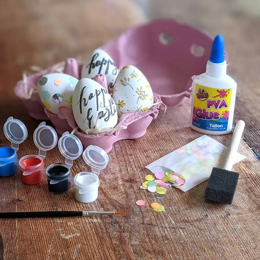 Easter eggs craft kit with paint and glitter
