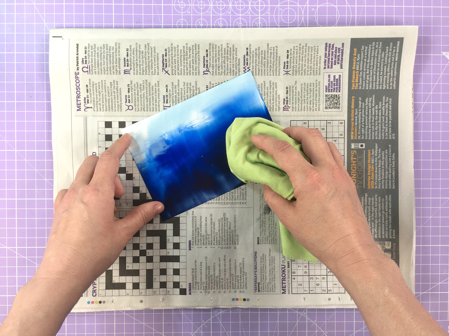 Beginner’s Guide to Encaustic Art – 06 – buff the wax with a soft cloth for a nice shine