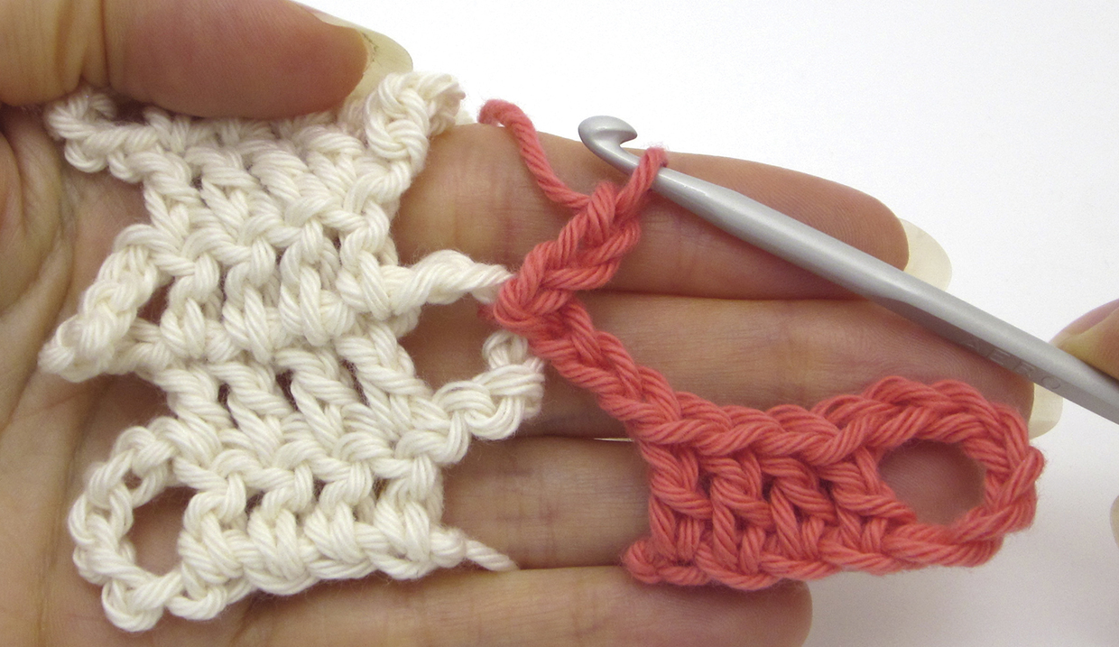 How to do bruges crochet - step 13