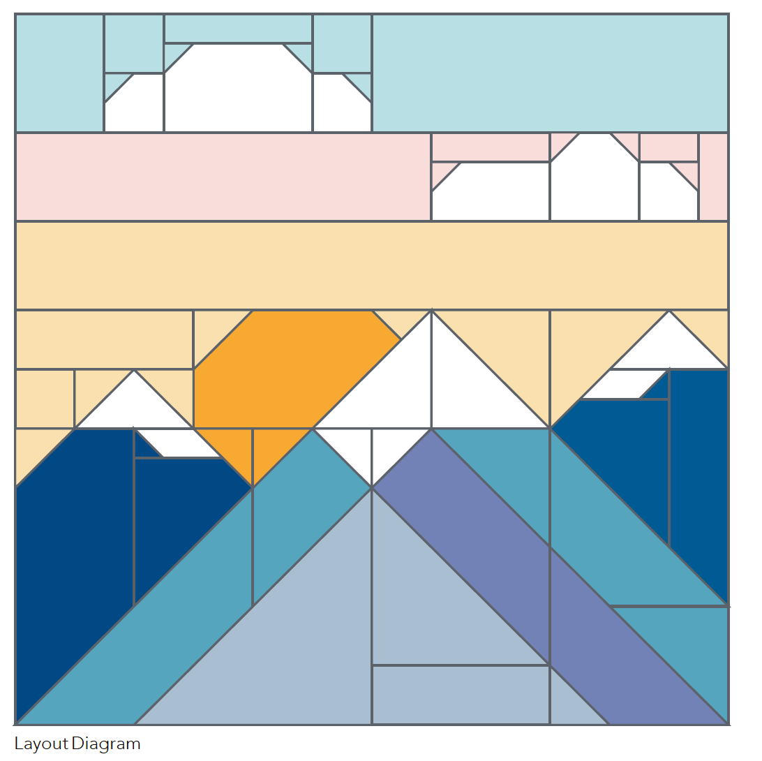 Mountain quilt layout diagram